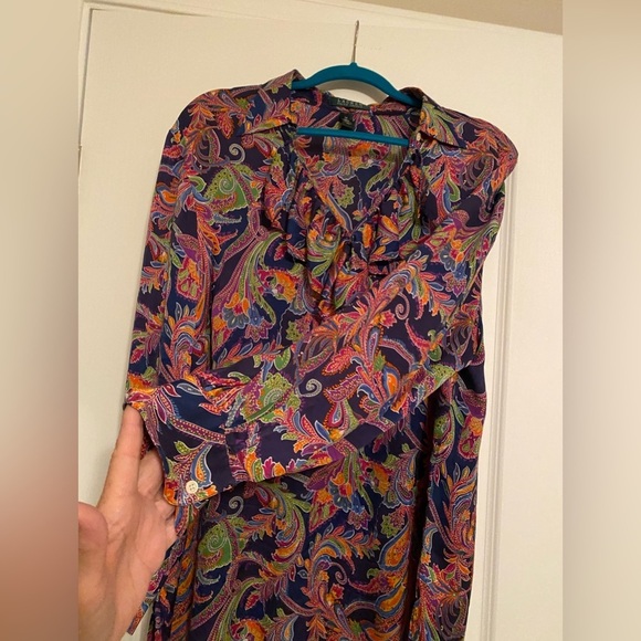 RALPH LAUREN 1X 100% SILK BLOUSE (B-14) - Picture 5 of 9